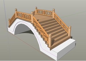 古典中式园桥拱桥SU(草图大师)模型