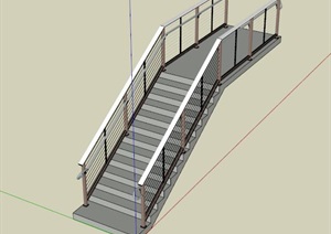 某室内详细楼梯设计SU(草图大师)模型