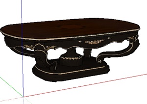 独特中式详细的桌子SU(草图大师)模型