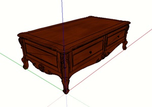 某室内欧式抽屉桌设计SU(草图大师)模型