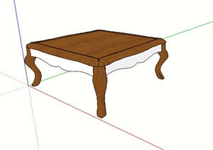 欧式木质独特的桌子SU(草图大师)模型