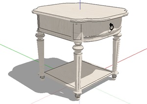 某欧式床头桌设计SU(草图大师)模型