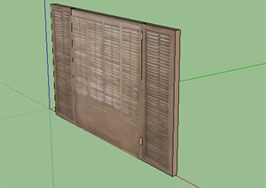 木质隔断墙设计SU(草图大师)模型