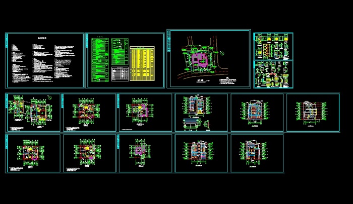 高级独栋别墅设计cad施工图(3)