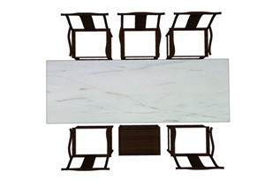 某六人室内餐桌椅设计SU(草图大师)模型