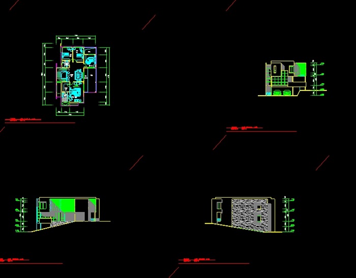 两套私人独栋别墅设计cad方案图带效果图(3)