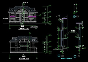 3套完整的小别墅设计cad施工图