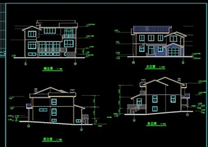3套经典别墅详细设计cad施工图