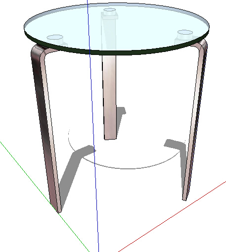 室内详细的玻璃桌子设计su模型