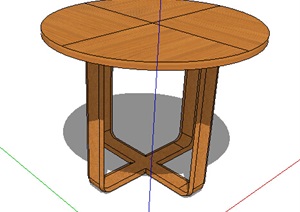 某室内木质桌子SU(草图大师)模型