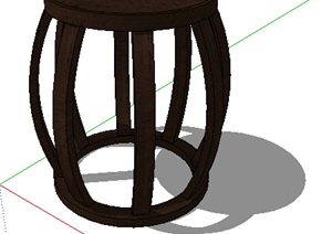 某中式独特独栋完整的圆凳设计SU(草图大师)模型