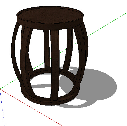 某中式独特独栋完整的圆凳设计su模型