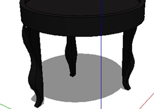 欧式详细的圆形桌子设计SU(草图大师)模型