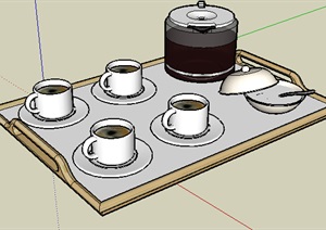 咖啡茶具设计SU(草图大师)模型