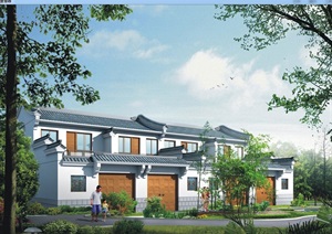 中式双拼别墅住宅设计jpg方案