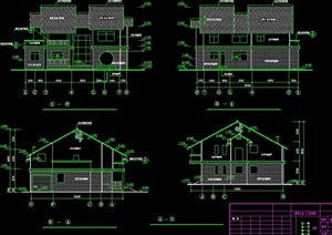 翡翠山庄别墅多栋建筑设计cad施工图纸