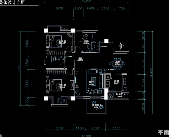 别墅室内设计cad方案图(1)