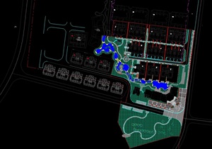 某住宅小区一期展示区整套景观cad施工图（包括园建绿化水电结构）