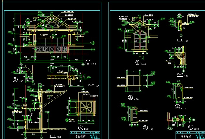 美式别墅详细建筑设计cad施工图(2)