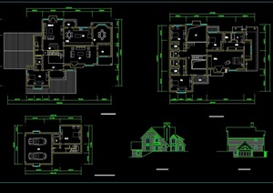 15套别墅建筑设计cad方案图