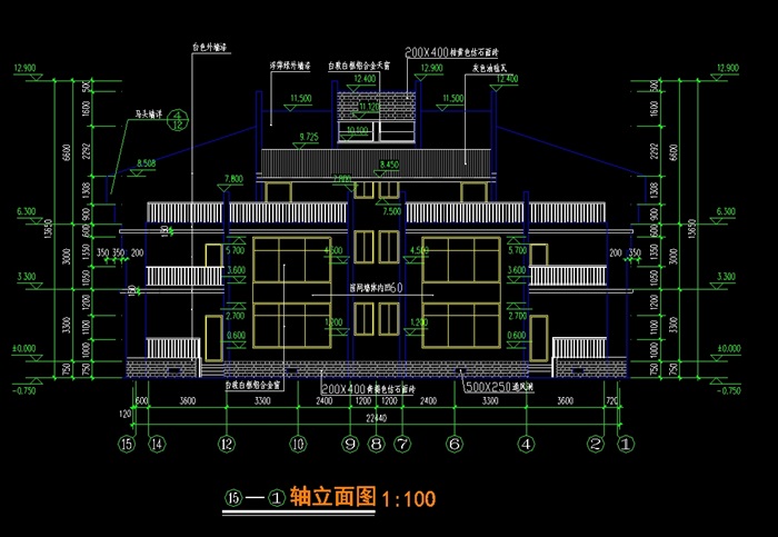 中式别墅建筑设计cad施工图(2)
