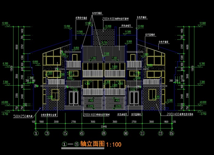 中式别墅建筑设计cad施工图(1)