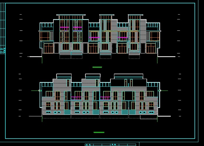 现代多层别墅建筑cad方案图(1)