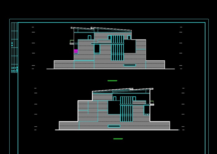 现代多层别墅建筑cad方案图(2)