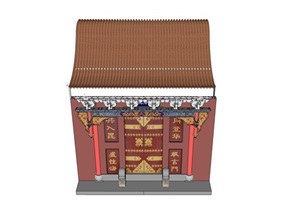 古典中式四合院大门SU(草图大师)模型
