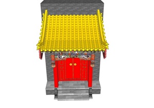 古典中式门头大门SU(草图大师)模型