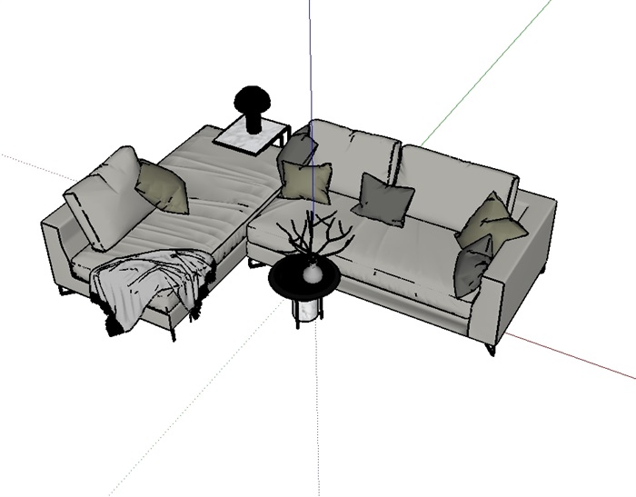 新款沙发精美家具设计su模型(3)