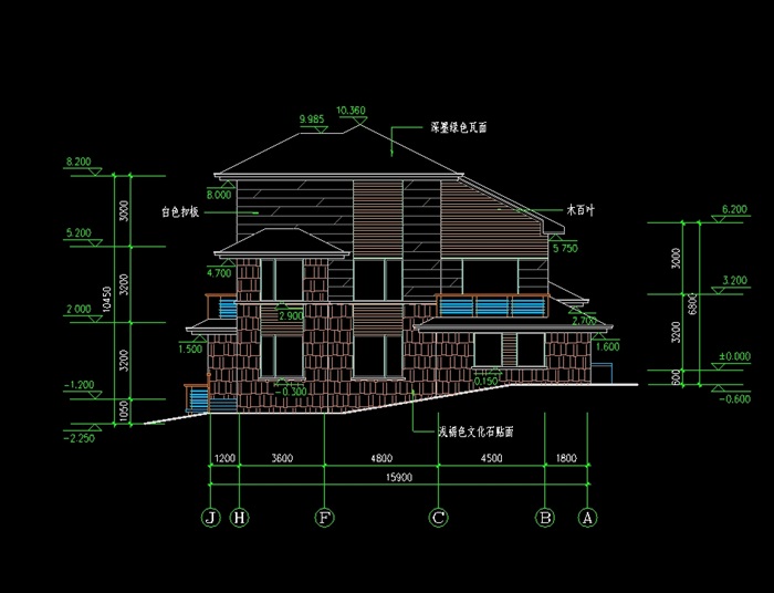 日式别墅全套建筑cad方案图(2)