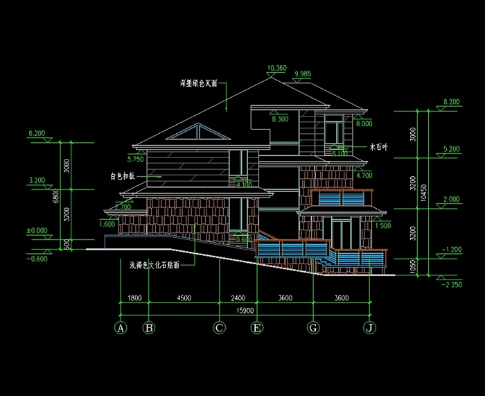 日式别墅全套建筑cad方案图(3)