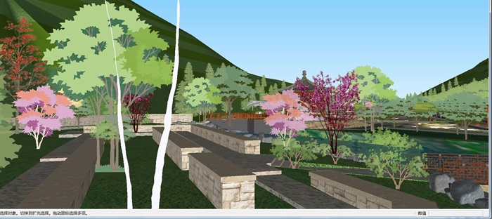 一个新中式山体休闲公园景观方案SU模型(11)