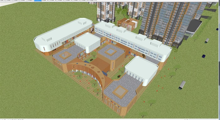 现代商住小区建筑规划方案ＳＵ模型(1)