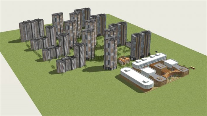 现代商住小区建筑规划方案ＳＵ模型(10)