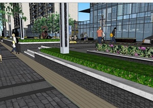 现代商业步行街景观规划方案ＳＵ设计模型