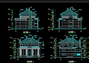 别墅建筑结构详细设计cad方案图