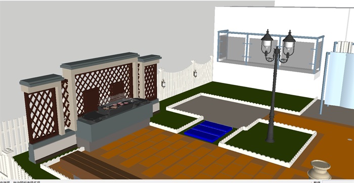 两个别墅私家花园ＳＵ设计模型(1)