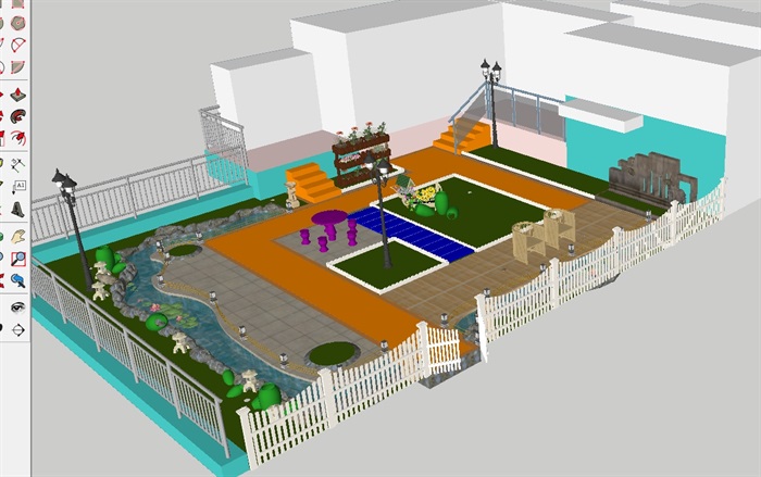 两个别墅私家花园ＳＵ设计模型(2)