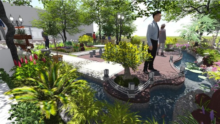 两个别墅私家花园ＳＵ设计模型(5)