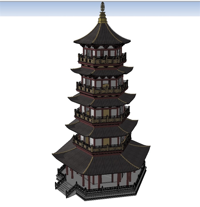 5个各种风格塔楼ＳＵ模型 (4)(2)