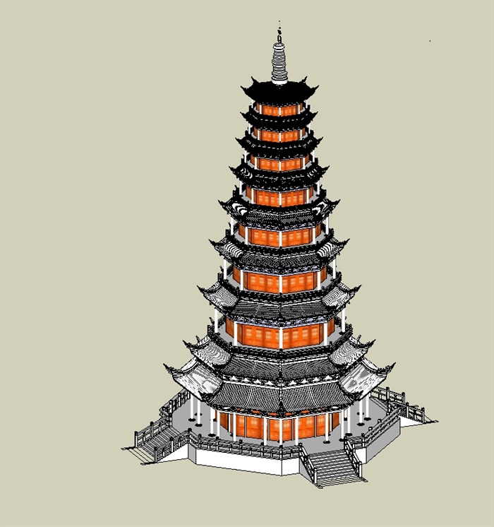 5个各种风格塔楼ＳＵ模型 (4)(4)