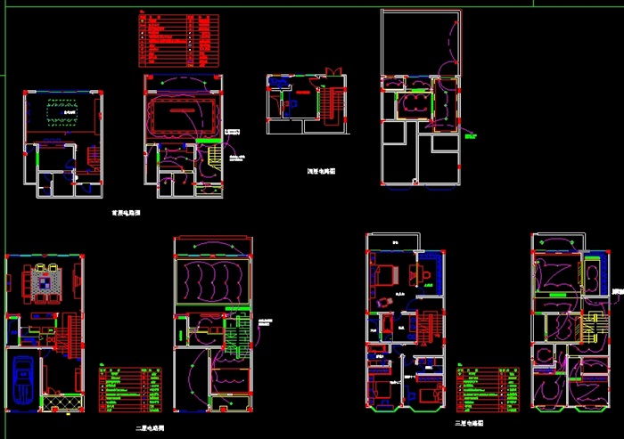 别墅详细的室内设计cad施工方案图(2)