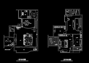 现代住宅室内空间装饰cad施工图