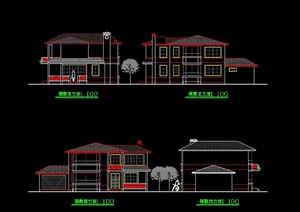 16套别墅设计cad方案图
