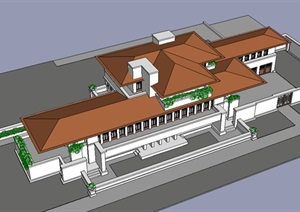罗宾住宅3层别墅设计SU(草图大师)模型