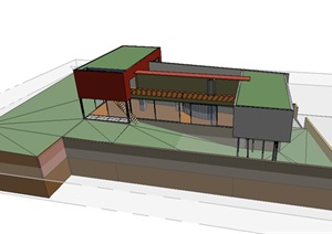 现代主义风格别墅2层设计SU(草图大师)模型