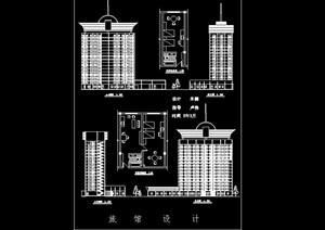 16层简单的旅馆建筑cad方案设计