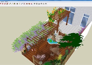 民宅后庭院景观ＳＵ设计模型